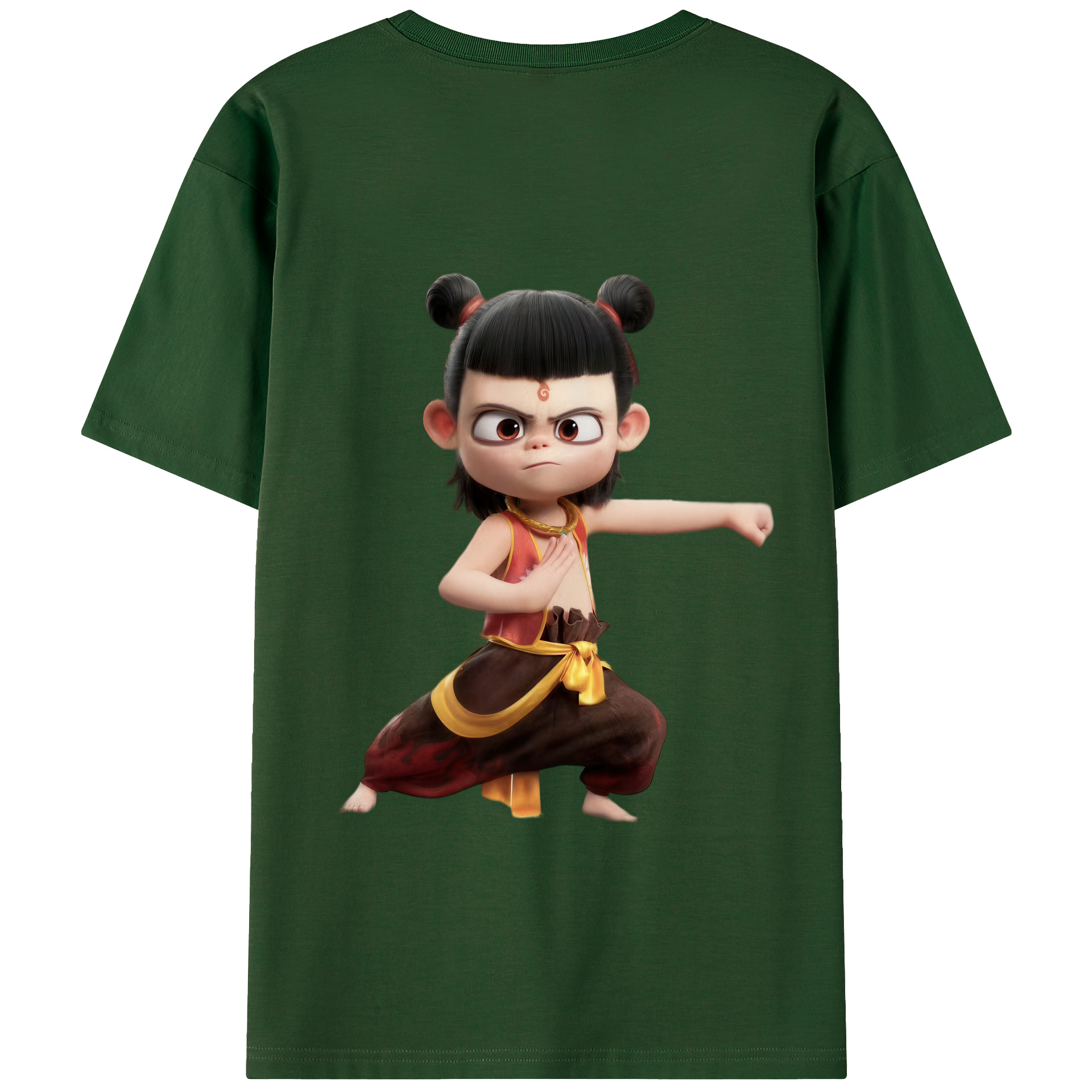 （画像用） Ne Zha 2 ナタ 魔童の大暴れ 綿100％半袖Tシャツ（背面プリント）